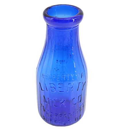 Vintage Cobalt Blue Liberty Milk Pint Glass