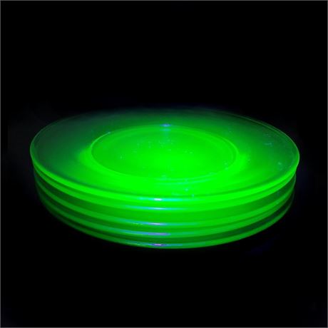 Vintage Uranium Glass Luncheon Plates