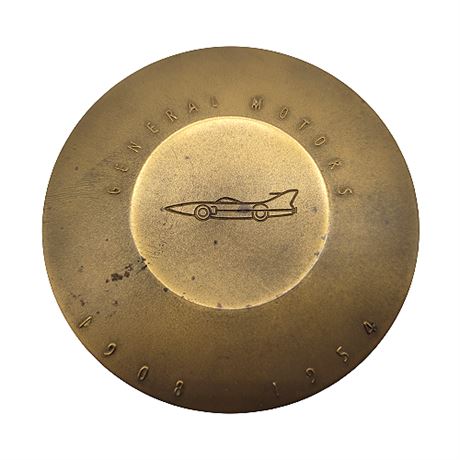1954 General Motors 50 Million Cars Sold Bronze Medal Paperweight
