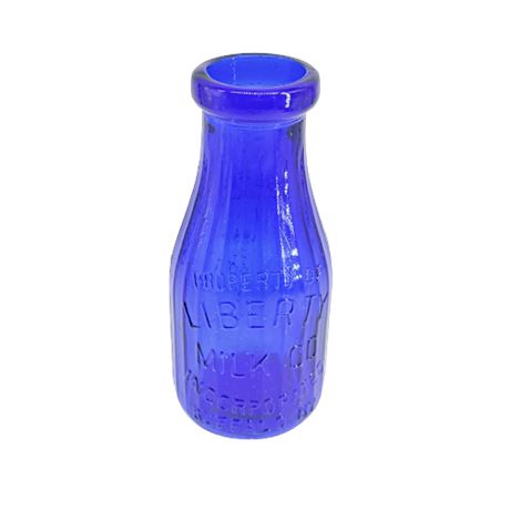 Vintage Cobalt Blue Liberty Milk Pint Glass
