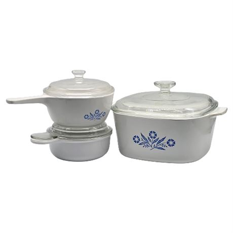 Vintage Corning Ware Blue Cornflower Lot