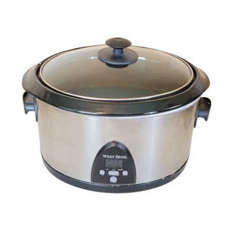 West Bend Silver & Black Slow Cooker