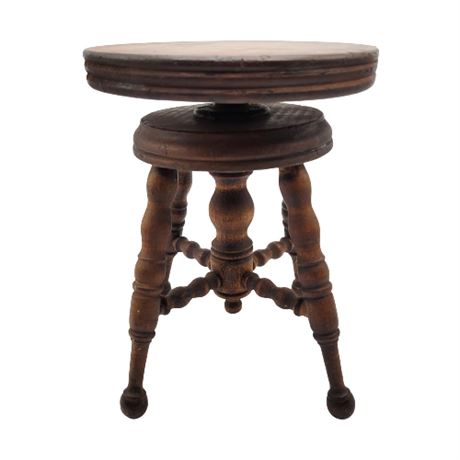 Miniature Antique Wooden Piano Stool