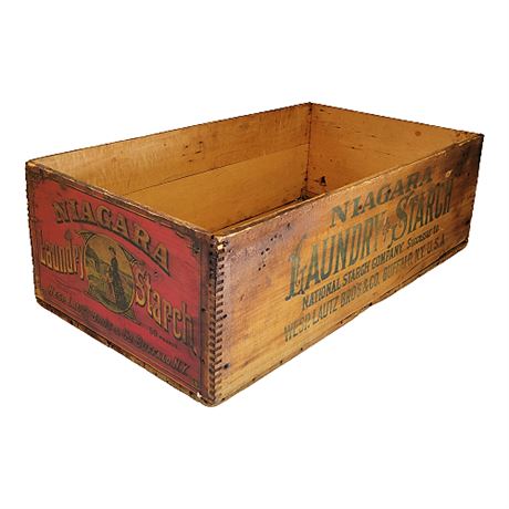 Antique Niagara Laundry Starch Wooden Crate