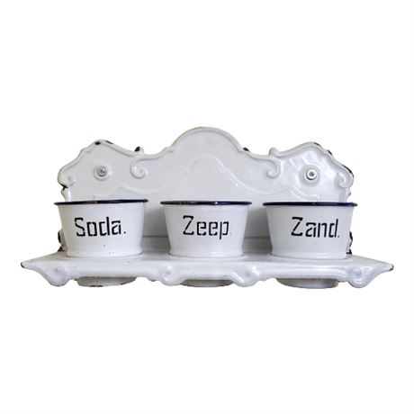 Vintage German Enamelware Soda Zeep Sand Rack