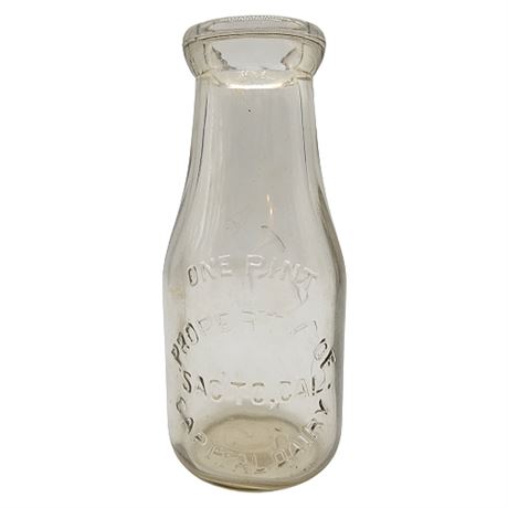 Vintage Capital Dairy One Pint Milk Bottle