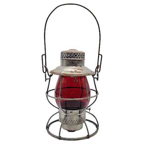 Antique "Adlake" Reliable Red Glass Railroad Lantern