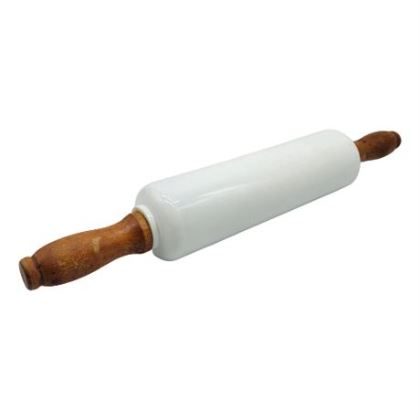 Vintage Hollow Milk Glass Rolling Pin