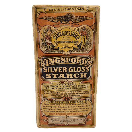 Vintage Unopened Kingsford's Silver Gloss Starch Box