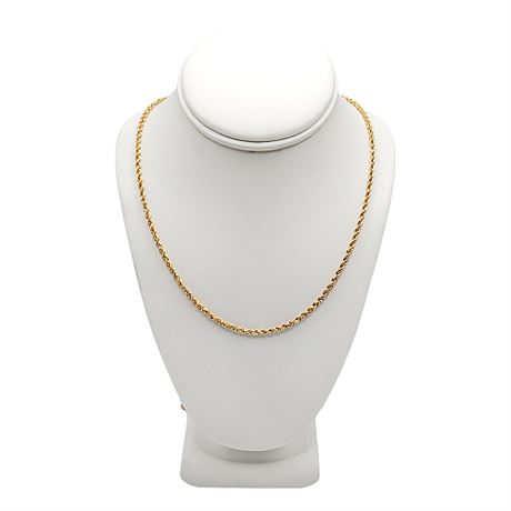 14K Gold EternaGold Adjustable Rope Chain Necklace
