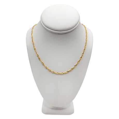 18K Gold Milor 22" Signapore Twisted Curb Chain Necklace