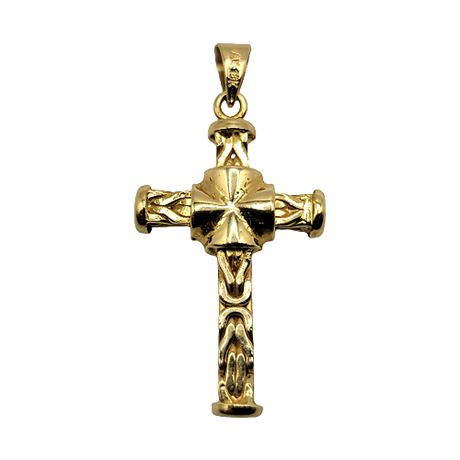 18K Gold Atasay Kuyumculuk Byzantine Cross Pendant