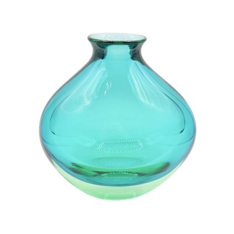 Aqua Art Glass Vase