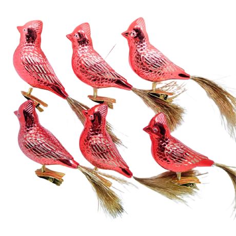 Vintage Cardinal Ornament Lot