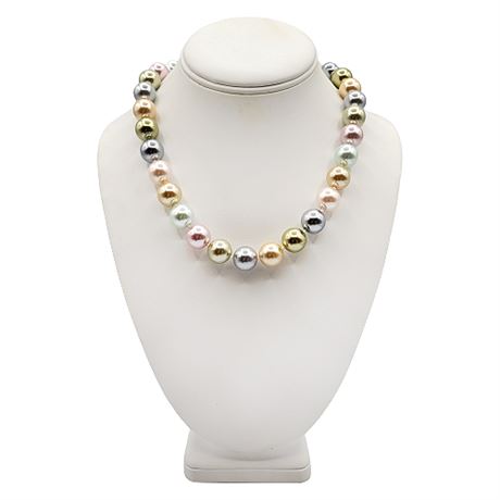 Kenneth Jay Lane 2009 Inaugural Simulated Multi-Color Pearl Necklace