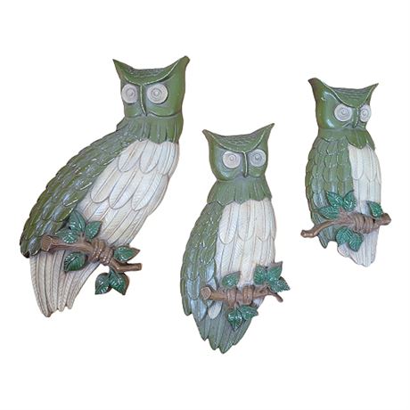 1960s Sexton Metal Owl Wall Hangings