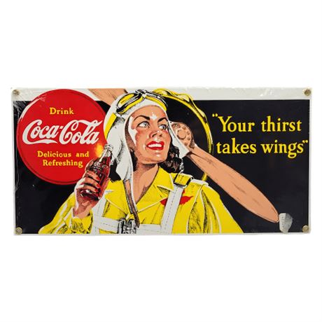 Ande Rooney Coca-Cola Heavy Porcelain Preproduction Sign