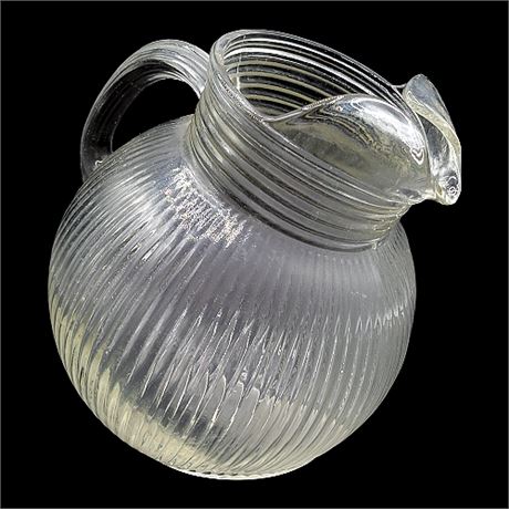 Hazel Atlas "Fine Rib Clear" Small Ball Pitcher