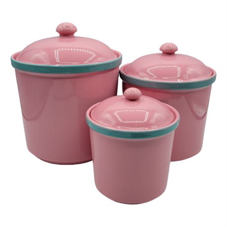 Century China "Rio Pink" Ceramic Canister Set