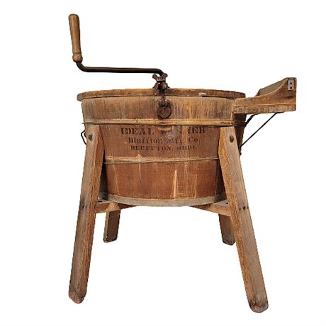 Antique Ideal Washer Wooden Barrel Washtub