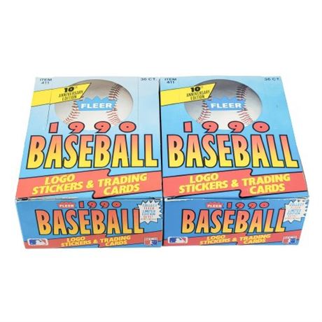 Fleer 1990 Baseball Card Booster Boxes