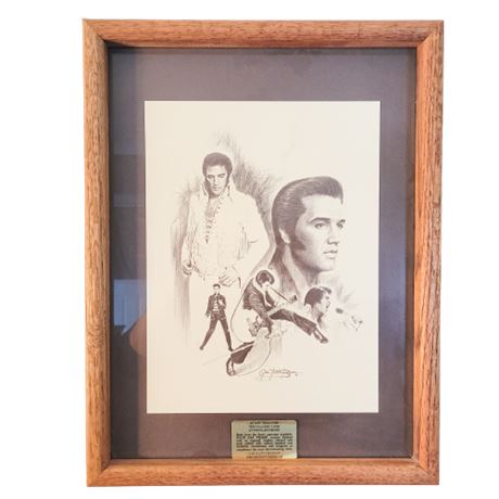 1977 Glen Fortune Banse / Five Image Pencil Lithograph Elvis Presley