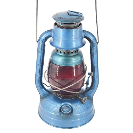 Antique Old Dietz Lantern N.Y. USA Red Globe Dept. of Sanitation City of Chicago