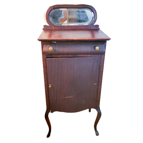 Mahogany Empire Music Cabinet w/ Mirror