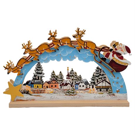 Ratags Holzdesign 3D Santa Claus Doppelschwibbogen Candle Arch