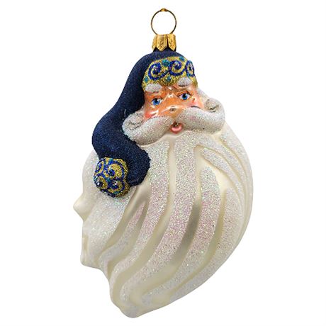 "Santa Beard" Polonaise Collection by Komozja Blown Glass Ornament