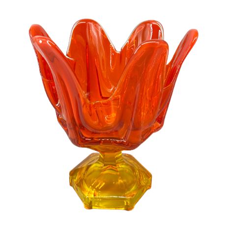 Viking Glass 6 Petal Pedestal Vase