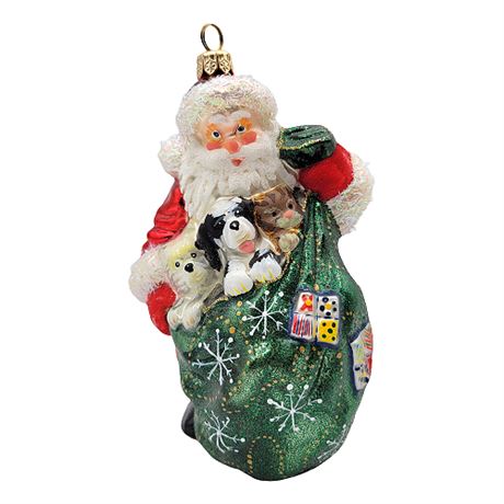 "Furry Friends" Polonaise Collection by Komozja Blown Glass Ornament