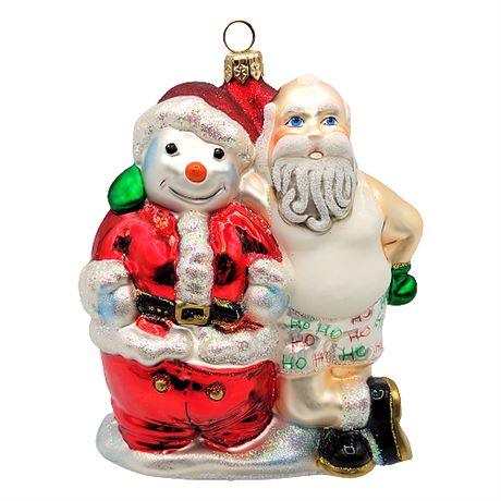 "White Christmas" Polonaise Collection by Komozja Blown Glass Ornament