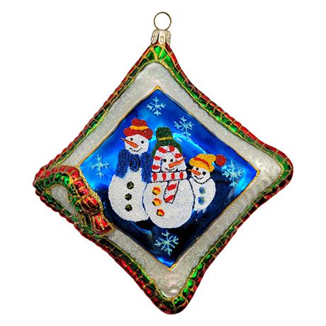 "Snowman Pillow" Kurt S. Adler Polonaise Collection Blown Glass Ornament