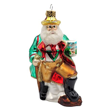 "Bavarian Santa" Kurt S. Adler World Of Santas Collection Blown Glass Ornament