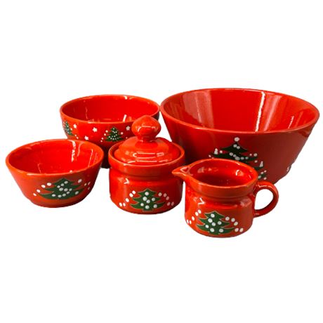 Waechtersbach Christmas Pottery Dish Lot
