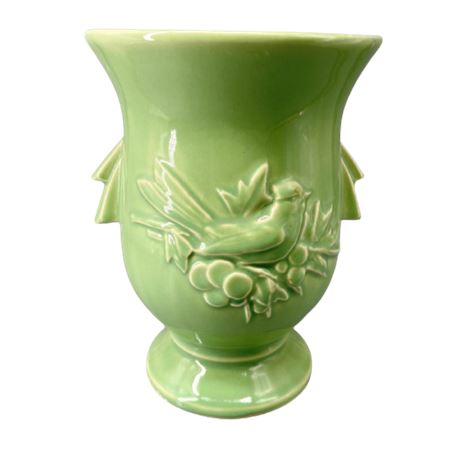 McCoy Pottery Green Urn Cardinal Vase