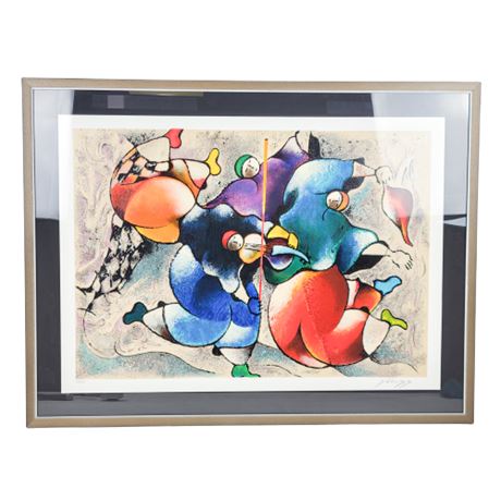 Framed David Schluss "Imagining" Signed Print