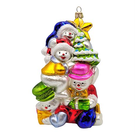 Snowman Stack Kurt S. Adler Polonaise Collection Blown Glass Ornament
