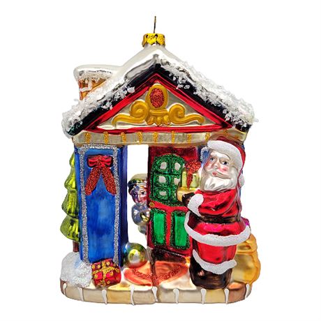 Santa At Door Kurt S. Adler Polonaise Collection Blown Glass Ornament