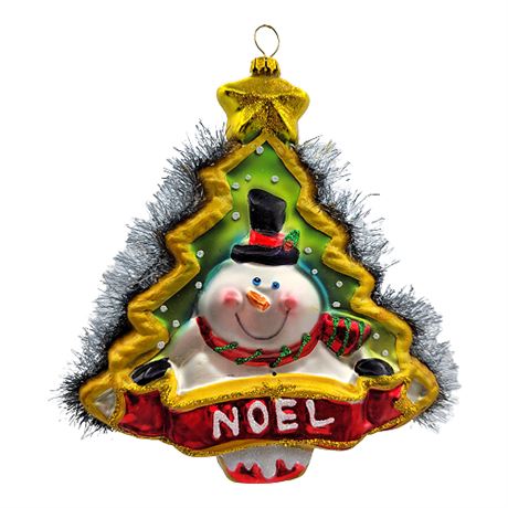 Noel Snowman Tree Kurt S. Adler Polonaise Collection Blown Glass Ornament