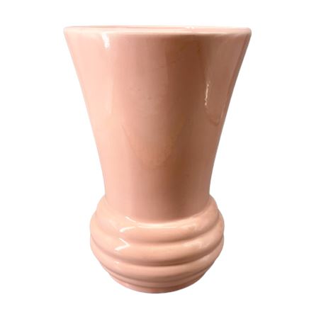 McCoy Pottery Pink Ribbed Art Deco Vase