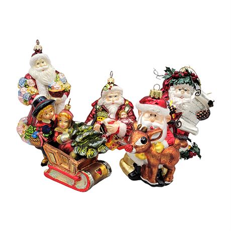 Flawed Lot of Kurt S. Adler Polonaise Collection Blown Glass Ornaments