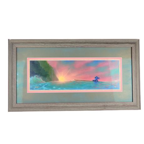 Framed Rob Kaz Disney "Go With The Flow" Lilo & Stitch Signed Canvas Print