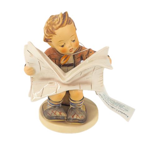 "Boy Reading the Paper" Vintage Hummel Goebel
