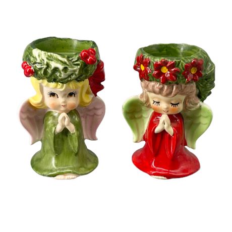 Lefton Angel Votive Holder Figurines
