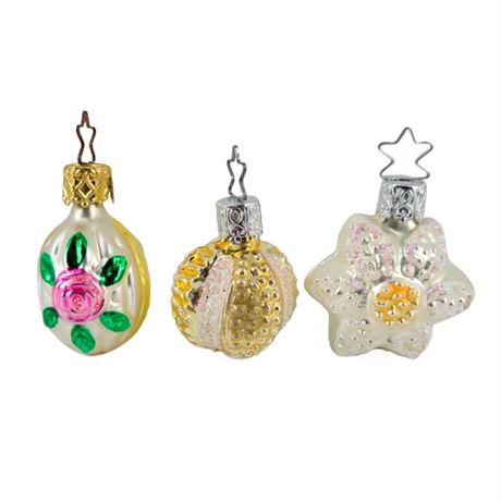 Vintage Western Germany Gold & Silver Ornaments