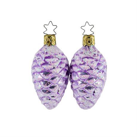 Vintage Frosted Purple Pinecone Ornaments