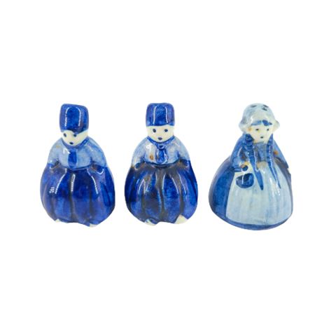 Vintage Blue Ceramic Dutch Delft Salt & Pepper Shakers