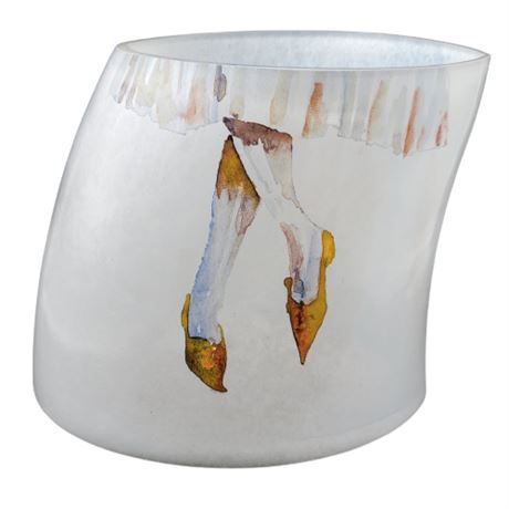 Kjell Engman for Kosta Boda "Catwalk" Hoof Shaped Glass Vase